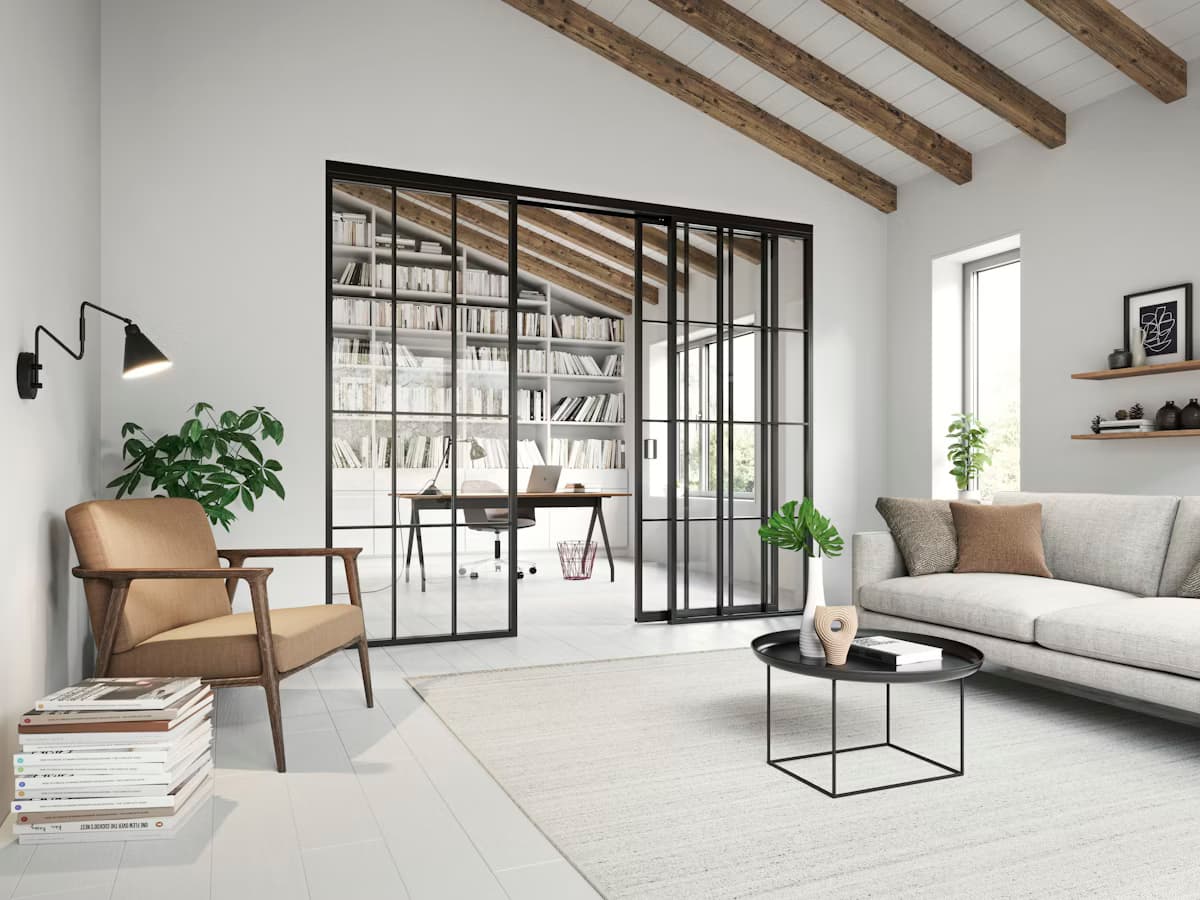 Hörmann loft door in steel and glass