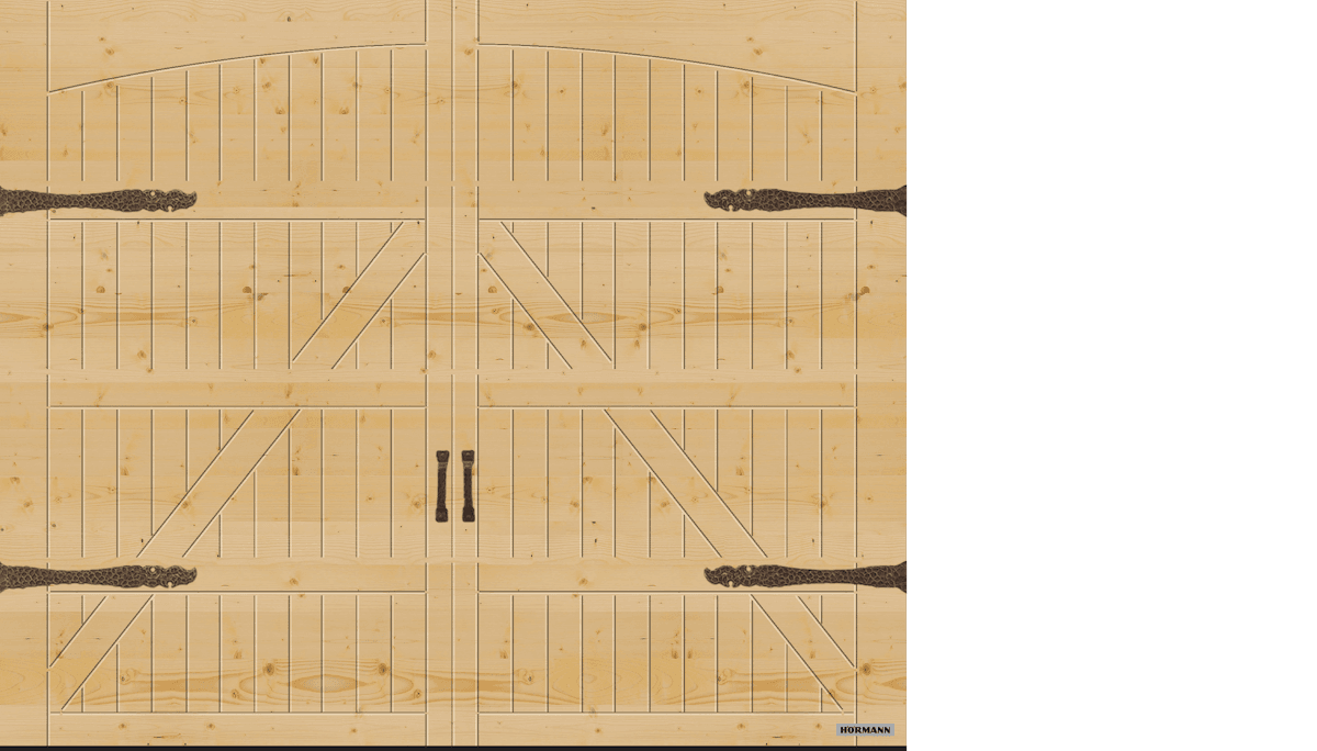 Motive 405 with optional footer fittings Exclusive solid wood sectional door