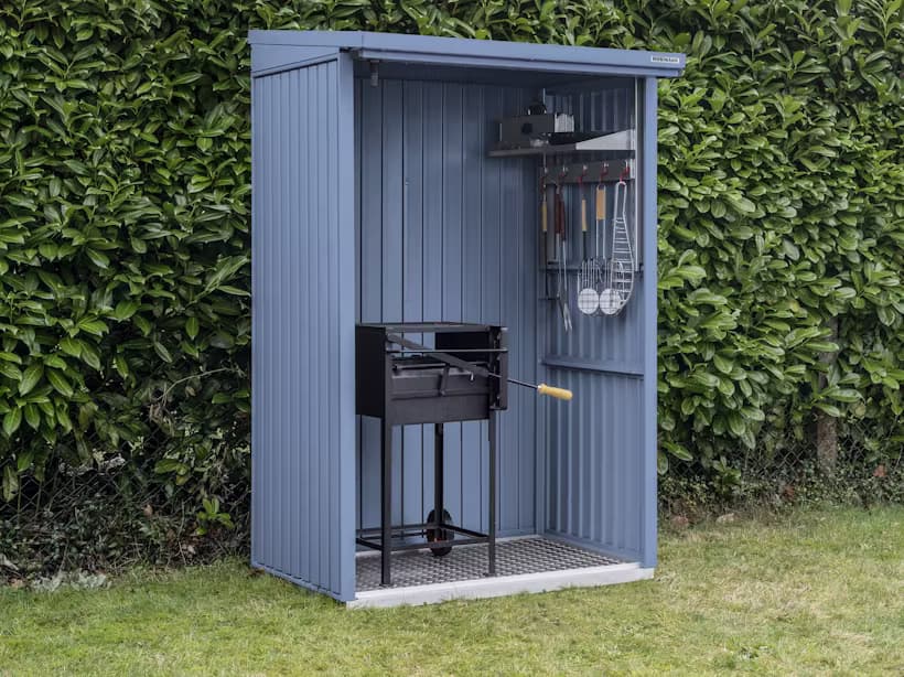 Firewood shelves with back wall